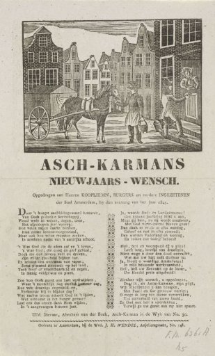 New Year's greeting from the Amsterdam ash-cart men for the year 1845