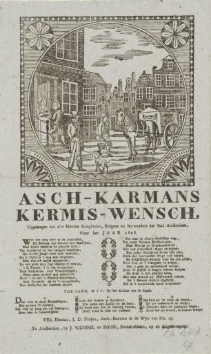 Fair print from the Amsterdam ash-cart men for the year 1828