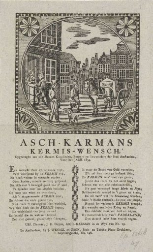 Kermis print of the Amsterdam askarrenmen for the year 1834