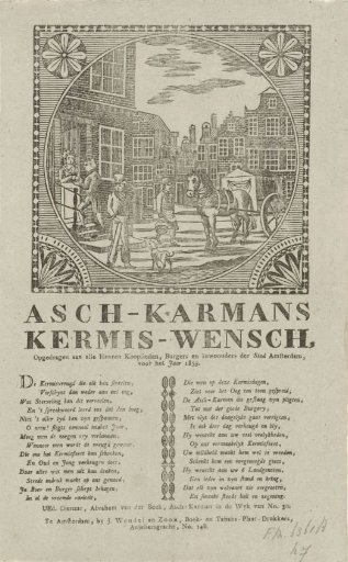 Kermis print of the Amsterdam askarrenmen for the year 1835