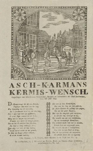 Kermis print of the Amsterdam askarrenmen for the year 1835