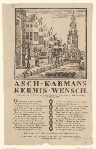 Kermis print of the Amsterdam askarrenmen for the year 1837