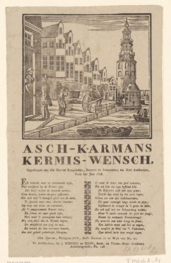 Kermis print of the Amsterdam askarrenmen for the year 1838