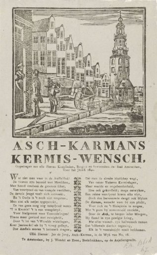 Kermis print of the Amsterdam askarrenmen for the year 1840