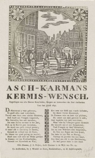 Kermis print of the Amsterdam askarrenmen for the year 1842