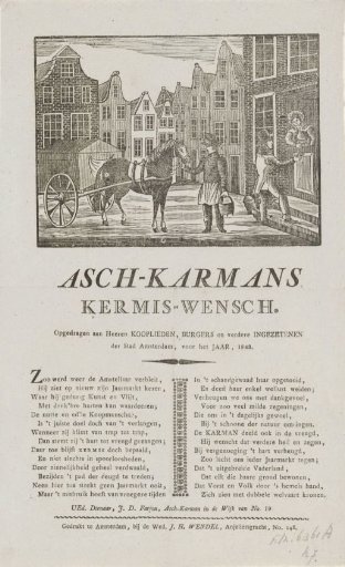 Kermis print of the Amsterdam askarrenmen for the year 1843