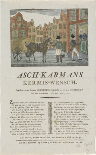 Kermis print of the Amsterdam askarrenmen for the year 1843