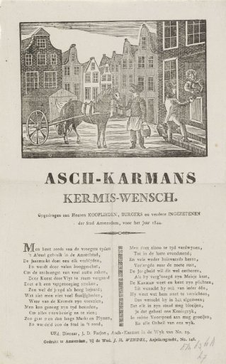 Kermis print of the Amsterdam askarrenmen for the year 1844