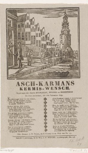 Kermis print of the Amsterdam askarrenmen for the year 1845