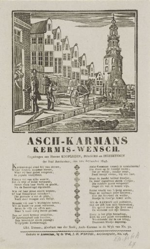 Kermis print of the Amsterdam askarrenmen for the year 1845