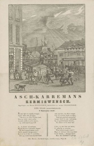 Kermis print of the Amsterdam askarrenmen for the year 1847