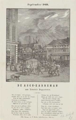 Kermis print of the Amsterdam askarrenmen for the year 1860