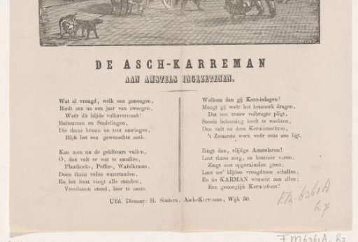 Kermis print of the Amsterdam askarrenmen for the year 1864