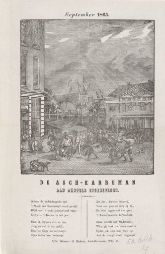 Kermis print of the Amsterdam askarrenmen for the year 1865