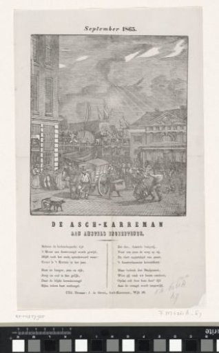 Kermis print of the Amsterdam askarrenmen for the year 1865