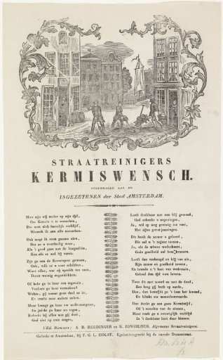 Fair print of the Amsterdam street sweepers, ca. 1855-1861
