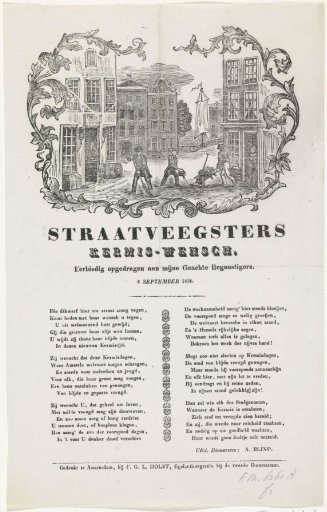 Fair print of the Amsterdam street sweepers, 1856
