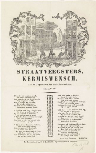 Fair print of the Amsterdam street sweepers, 1857