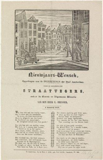 New Year's greeting from the Amsterdam street sweepers for the year 1848