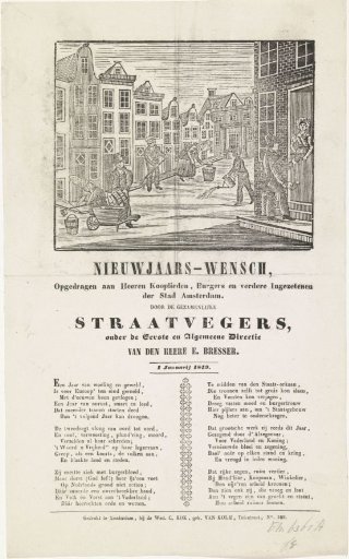 New Year's greeting from the Amsterdam street sweepers for the year 1849