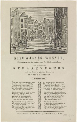New Year's greeting from the Amsterdam street sweepers for the year 1850