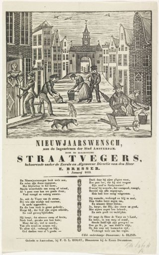 New Year's greeting from the Amsterdam street sweepers for the year 1853