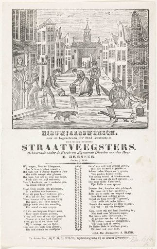 New Year's greeting from the Amsterdam street sweepers for the year 1855