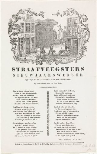 New Year's greeting from the Amsterdam street sweepers for the year 1856