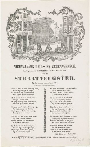 New Year's greeting from the Amsterdam street sweepers for the year 1857
