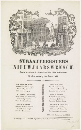 New Year's greeting from the Amsterdam street sweepers for the year 1858