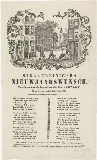 New Year's greeting from the Amsterdam street sweepers for the year 1860