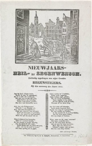 New Year's greeting from the Amsterdam porters for the year 1845