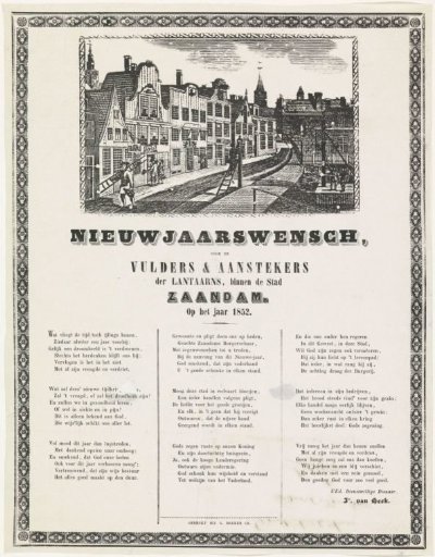 New Year's greeting of the lamplighters of Zaandam for the year 1852