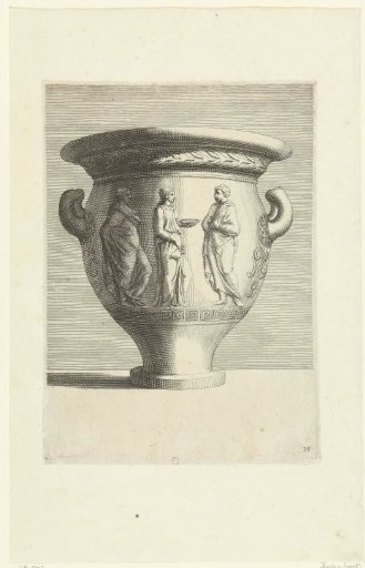 Vase with three standing figures in relief