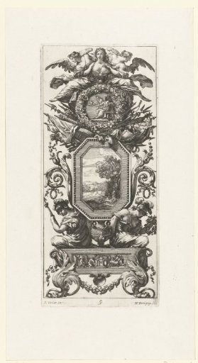 Wall panel with two figures of Minerva under an octagonal frame