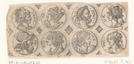 Eight busts in medallions
