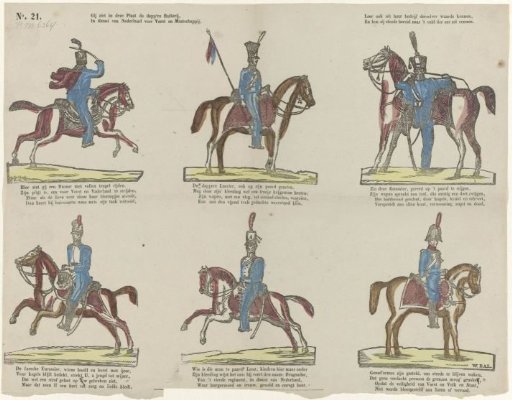 You see in this plate the brave Cavalry, / In service of the Netherlands for Prince and Society (...)