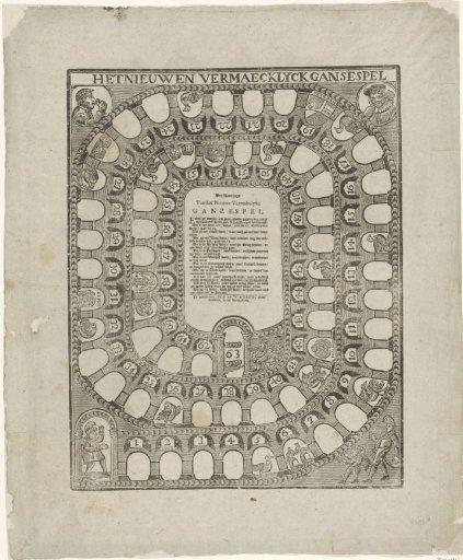 Snakes and Ladders game, ca. 1780-1800