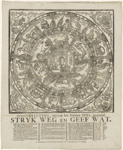Board game called 'Brush Away and Give Something', ca. 1780-1800