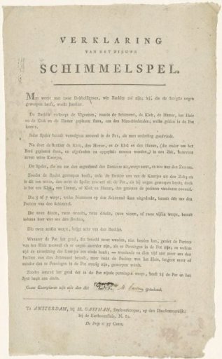 Rules for the Clock and Hammer game or Mushroom game, 1824
