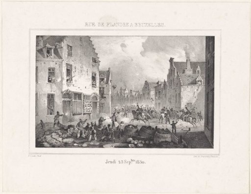 Battles in the Rue de Flandre in Brussels, 1830