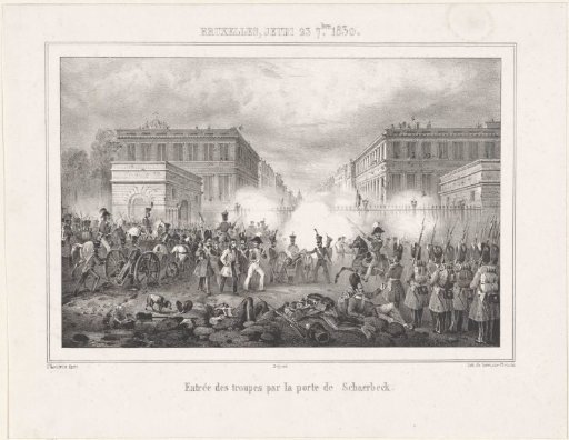Entry of the Dutch troops into Brussels via the Porte de Schaerbeek, 1830