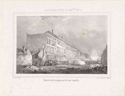 Entry of the Dutch troops into Brussels via the Rue Royale, 1830
