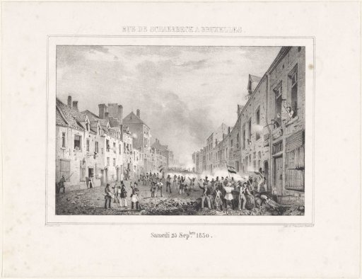 Battles in the Schaarbeekstraat in Brussels, 1830