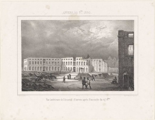 Ruins of the Arsenal in Antwerp, 1830