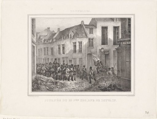 Barricade in the Leuvenseweg in Brussels, 1830