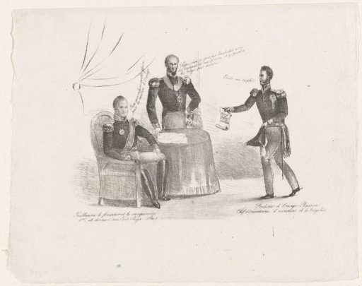 King William I pleased with the cruelties of the army under Prince Frederick, 1830