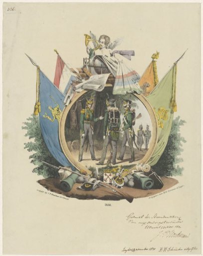 Medallion with the Volunteer Hunters of the Leiden University, 1830