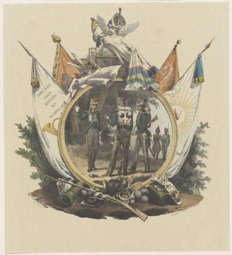 Medallion with the Volunteer Hunters of the Utrecht University, 1830