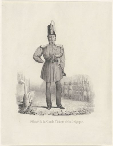 Officer of the Belgian Civic Guard, 1830